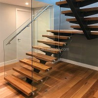 2019 New Arrival Indoor Modern Design Steel Wood Prefabricated Floating Stairs